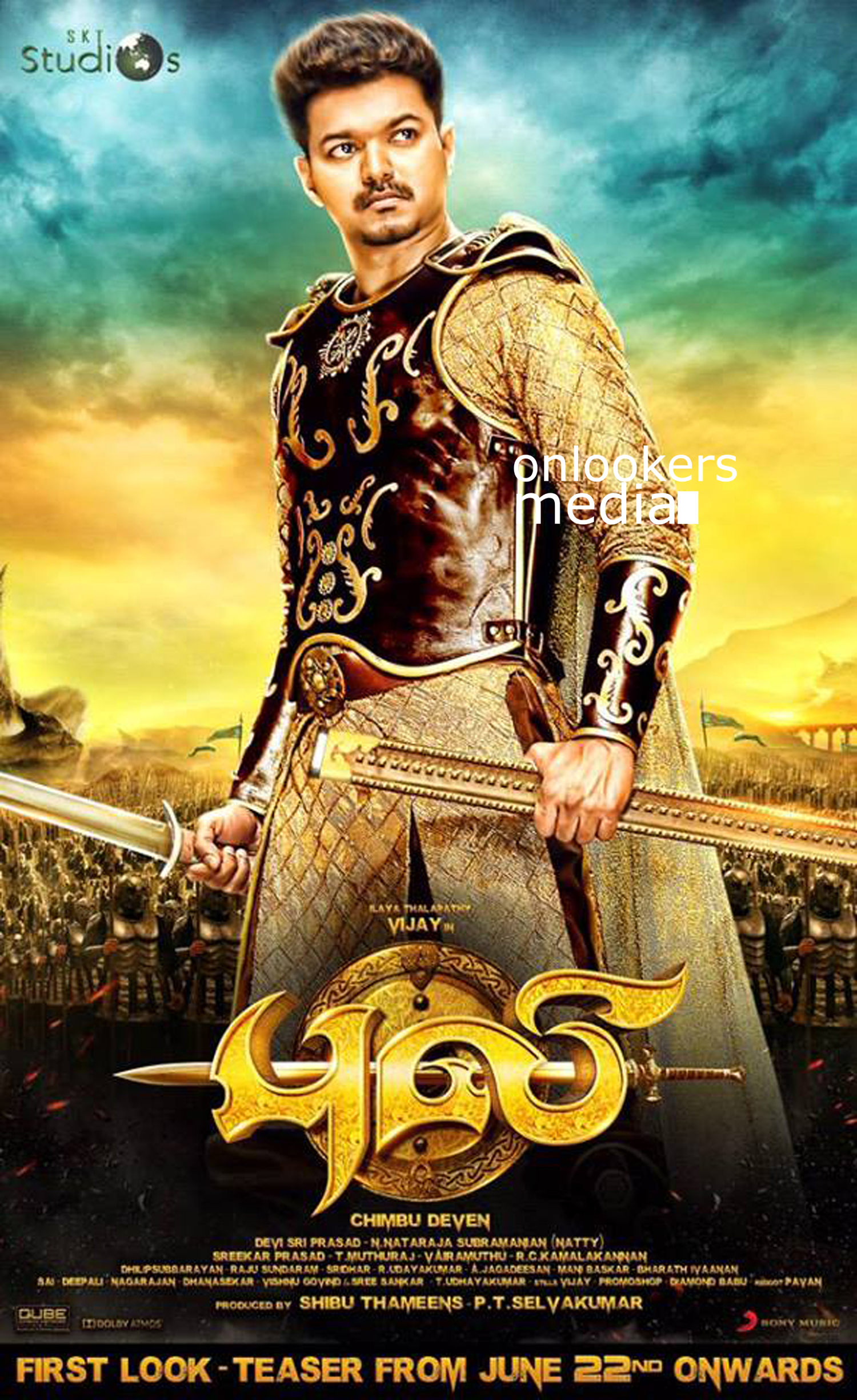 Puli first look poster-Vijay-Tamil movie 2015-Onlookers Media