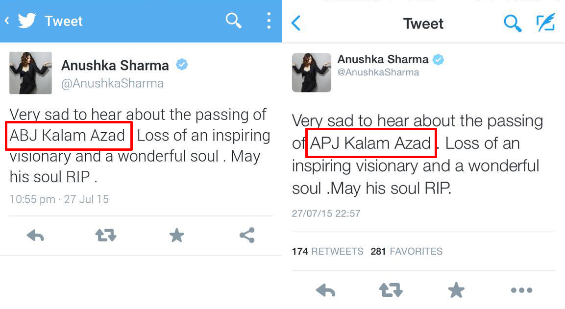 Ignorance made Anushaka Sharma to insult Abdul Kalam