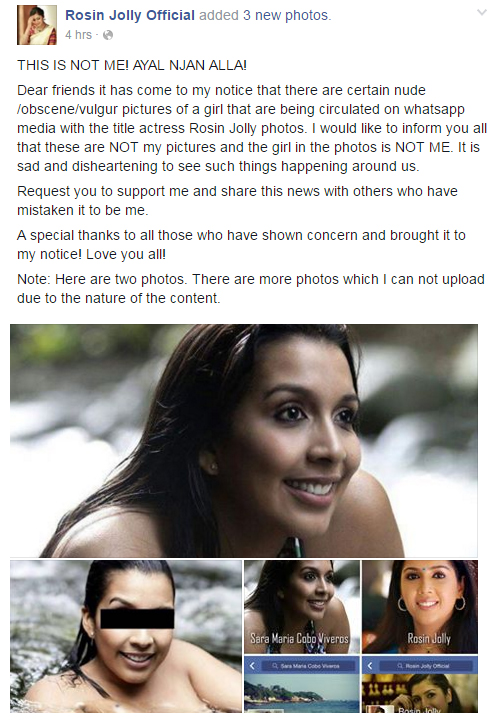 Malayali House fame rosin, Rosin Jolly fake Photos, rara Maria cobo viveros, malayalam actress fake photos, rossin jolly actress latest photos, sara maria photos